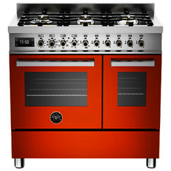 Bertazzoni Professional Series 90cm Dual Fuel Twin Range Cooker Orange